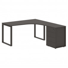 Стол эргономичный с тумбой EQCET 1518(R) Мокко/Мокко 1560х1880х750 EDIS