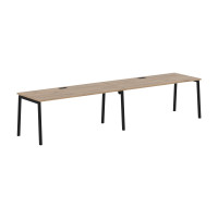 Стол 2-х местный ELWST 3580 Дуб Денвер светлый/Черный 3526х800х750 EDIS