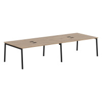 Стол 4-х местный ELWST 3513 Дуб Денвер светлый/Черный 3526х1346х750 EDIS