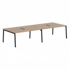 Стол 4-х местный ELWST 3513 Дуб Денвер светлый/Черный 3526х1346х750 EDIS