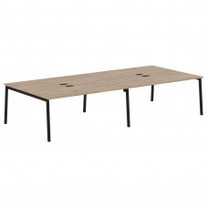 Стол 4-х местный ELWST 3516 Дуб Денвер светлый/Черный 3526х1606х750 EDIS
