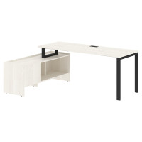 Стол с тумбой EUCT 19614 Ясень Траун/Черный 1960х1400х750 EDIS