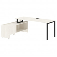 Стол с тумбой EUCT 19614 Ясень Траун/Черный 1960х1400х750 EDIS