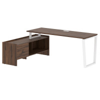 Стол с тумбой EVCT 19614 Дуб Денвер темный/Белый 1960х1400х750 EDIS