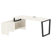 Стол с тумбой EVCT 19814 Ясень Траун/Черный 1960х1400х750 EDIS