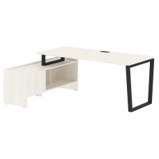 Стол с тумбой EVCT 19814 Ясень Траун/Черный 1960х1400х750 EDIS