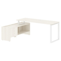 Стол с тумбой EQCT 19614 Ясень Траун/Белый 1960х1400х750 EDIS