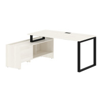 Стол с тумбой EQCT 17814 Ясень Траун/Черный 1760х1400х750 EDIS