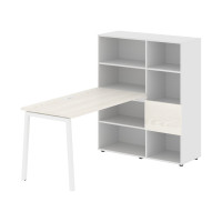 Стол-стеллаж ELRST 1113 Ясень Траун/Белый/Белый 1790х1120х1355 EDIS