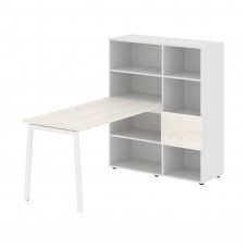Стол-стеллаж ELRST 1113 Ясень Траун/Белый/Белый 1790х1120х1355 EDIS