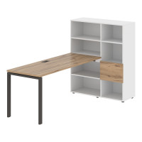 Стол-стеллаж EURST 1117 Дуб Денвер светлый/Мокко/Белый 2190х1120х1355 EDIS