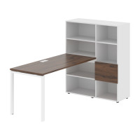 Стол-стеллаж EURST 1115 Дуб Денвер тёмный/Белый/Белый 1990х1120х1355 EDIS