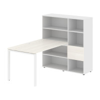Стол-стеллаж EURST 1213 Ясень Траун/Белый/Белый 1790х1250х1355 EDIS