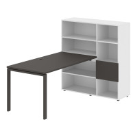 Стол-стеллаж EURST 1215 Мокко/Мокко/Белый 1990х1250х1355 EDIS