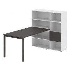 Стол-стеллаж EURST 1215 Мокко/Мокко/Белый 1990х1250х1355 EDIS