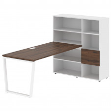 Стол-стеллаж EVRST 1217 Дуб Денвер тёмный/Белый/Белый 2190х1250х1355 EDIS