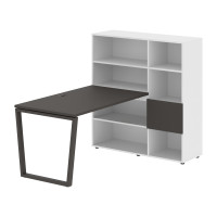 Стол-стеллаж EVRST 1213 Мокко/Мокко/Белый 1790х1250х1355 EDIS