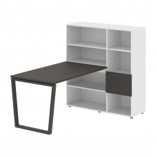 Стол-стеллаж EVRST 1213 Мокко/Мокко/Белый 1790х1250х1355 EDIS