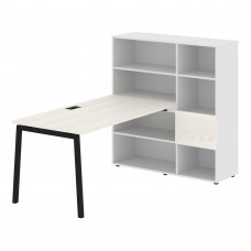 Стол-стеллаж ELRST 1215 Ясень Траун/Черный/Белый 1790х1250х1355 EDIS