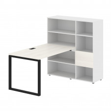 Стол-стеллаж EQRST 1213 Ясень Траун/Черный/Белый 1790х1250х1355 EDIS