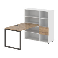 Стол-стеллаж EQRST 1213 Дуб Денвер светлый/Мокко/Белый 1790х1250х1355 EDIS