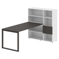 Стол-стеллаж EQRST 1217 Мокко/Мокко/Белый 2190х1250х1355 EDIS