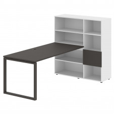 Стол-стеллаж EQRST 1217 Мокко/Мокко/Белый 2190х1250х1355 EDIS