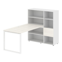 Стол-стеллаж EQRST 1215 Ясень Траун/Белый/Белый 1990х1250х1355 EDIS