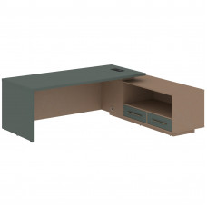 Стол руководителя с тумбой VCT 2319(R) Нефрит/Бронза браш/Кобра 2300х1900х750 VELION