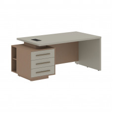 Стол руководителя с тумбой VCT 1890(L) Аметист/Бронза браш/Кобра 1800х900х750 VELION