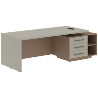 Стол руководителя с тумбой VCT 2390(R) Аметист/Бронза браш/Кобра 2300х900х750 ВЕЛИОН (VELION)