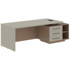 Стол руководителя с тумбой VCT 2390(R) Аметист/Бронза браш/Кобра 2300х900х750 VELION