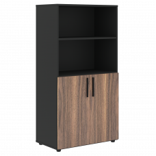 Шкаф средний широкий VRMCS 80.5 Американский орех/Яшма черный 800х430х1517 VELION VENEER