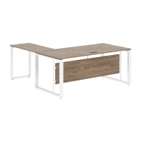 Стол руководителя угловой ECT 1819 Кария Пальмира/Белый 1800х1900х750 ENIO