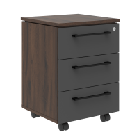 Тумба мобильная MMC-3D.A Антрацит/Дуб Денвер темный 465х450х652 MORIS TREND