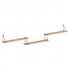 Полка с полкодержателями SH3-ROD/BAR Дуб Сонома светлый 2380х166х392 COFFEE