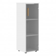 Шкаф колонка с стеклянной дверью и топом FMC 40.2 Прозрачное/Белый премиум 404х429х1213 FORTA