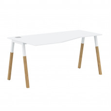 Стол FCT 1567(L) Белый Премиум/Белый-Бук 1580х900(670)х733 FORTA