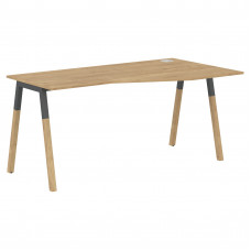 Стол FCT 1567(R) Дуб Гамильтон/Антрацит-Бук 1580х900(670)х733 FORTA