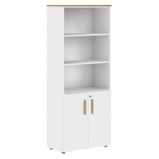Шкаф с 1 комп-том малых дверей и топом FHC 80.5(Z) Белый премиум/Дуб Гамильтон 802х429х1983 FORTA