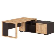 Стол руководителя с тумбой ACT 2118(R) Дуб Бофорд/Венге Магия 2100х1800х750 ALTO