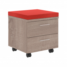 Тумба с подушкой XMC-2D.1A Дуб Сонома/Красный 26-22 465х465х520 XTEN