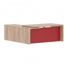 Стол руководителя TLCT 1820(R) Дуб Каньон Z/Красный 1800х2000х750 TORR LUX
