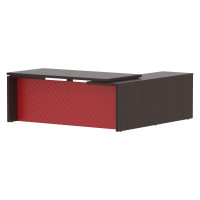 Стол руководителя TLCT 2020(L) Венге Магия Z/Красный 2000х2000х750 TORR LUX