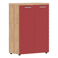 Шкаф с глухими средними дверьми и топом TLMC 85.1 Красный/Дуб Бофорд Z 854х452х1203 TORR LUX