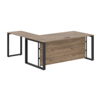 Стол руководителя угловой ECT 1819H Кария Пальмира/Антрацит 1800х1900х750 ENIO