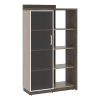 Шкаф СФ-534181 Бетон чикаго тем F187 ST9/Дрифтвуд H3090/ГрафитЧерный 1037х454,5х1770 WOOD&STONE