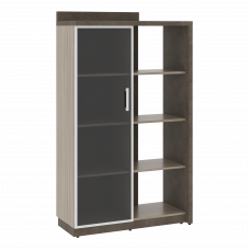 Шкаф СФ-534181 Бетон чикаго тем F187 ST9/Дрифтвуд H3090/ГрафитЧерный 1037х454,5х1770 WOOD&STONE