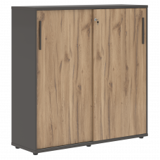 Шкаф средний с дверьми купе EMC 1343 Дуб Денвер светлый/Мокко/Мокко1346х430х1355 EDIS