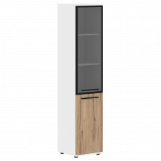 Шкаф высокий узкий EHCS 42.7(L) Дуб Денвер светлый/Черный/Белый 426х430х1967 EDIS